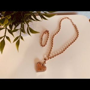 Origami Owl Rose Gold Chain and Bracelet Set